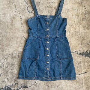 H&M button down denim mini dress